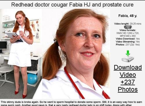 spermhospital - Fabia m : Ginger doctor lady Fabia HJ and prostate massage (HD/720p/1.07 GB)